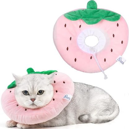 ANWA Adjustable Cat Cone Collar Soft, Cute Cat Donut Collar After Surgery by ANWA