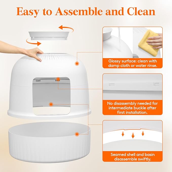 Lifewit Cat Litter Box, Hidden Enclosure Litter Tray - Image 5