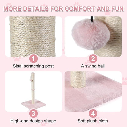 Dimaka Tall Cat Scratching Post, Claw Scratcher - Image 5