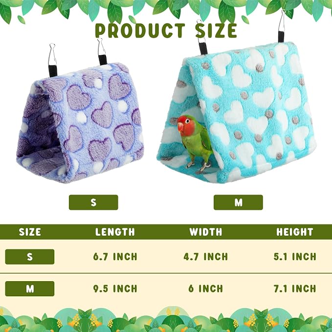 4 Pcs Winter Warm Bird Nest for Cage Plush Birds Hanging Snuggle Cave 6.7" and - Image 2