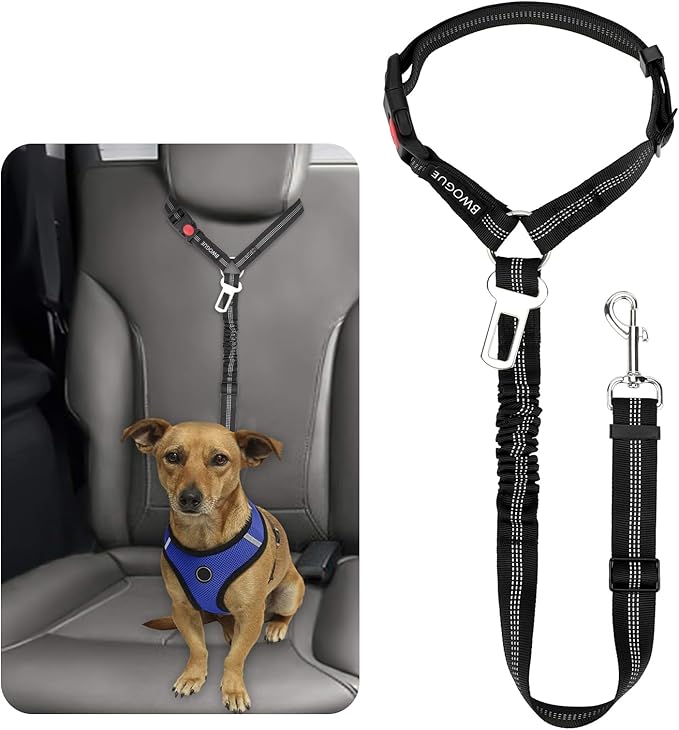BWOGUE Pet Dog Cat Seat Belt Reflective Car Dog Headrest Restraint Leash by BWOGUEPetHome