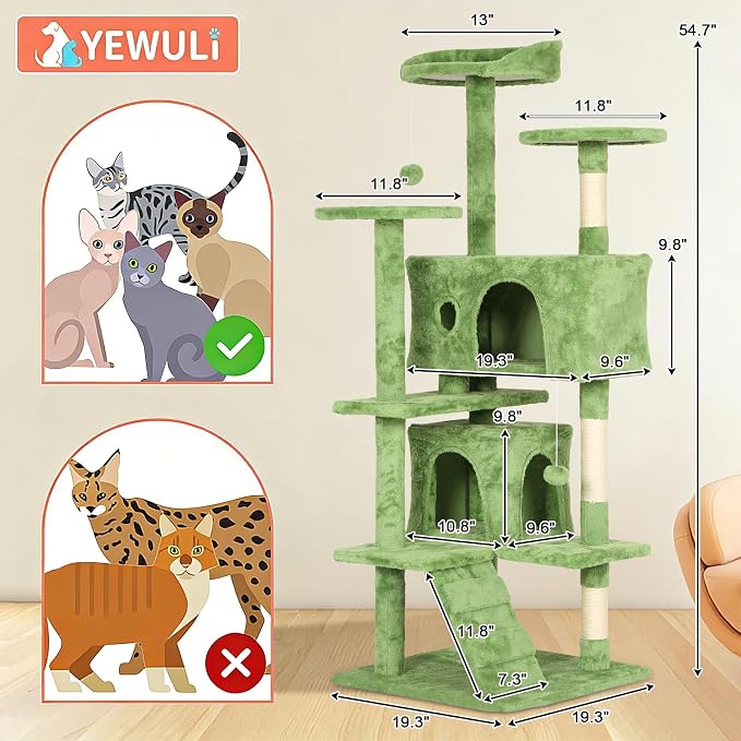 54in Cat Tree Cat Climbing Tower - Image 7
