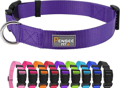 Purple Dog Collar Basic Adjustable Dog Collars by Penseepet