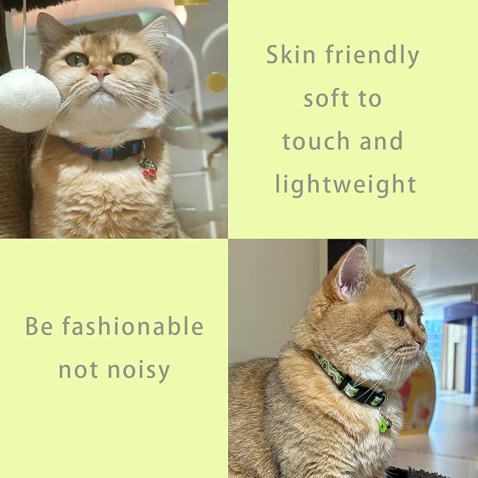 Yizepet Cat Collars with Bells, Breakaway Kitten Collar, Cute Kitty Collar - Image 4