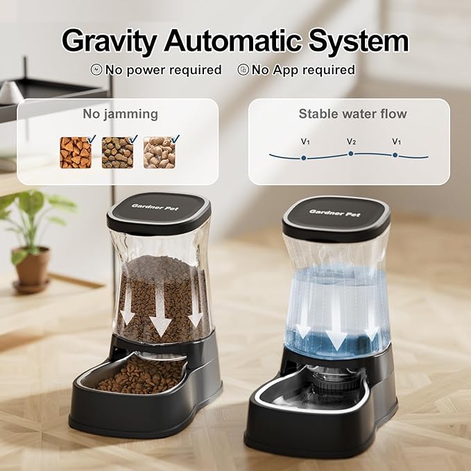 Automatic Pets Gravity Feeder and Water Dispenser Set - Image 3