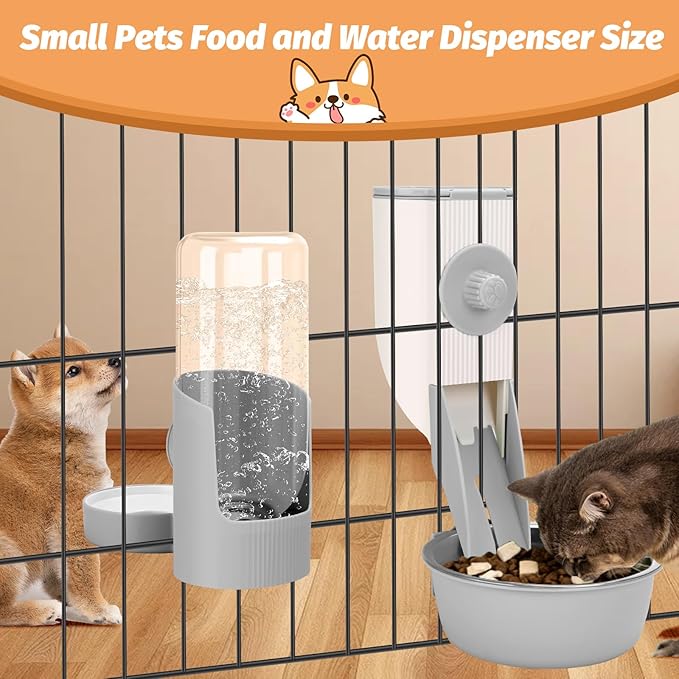 Yummy Sam Hanging Cage Automatic Small Pet Food Bowl Water Bottle Dispenser - Image 3