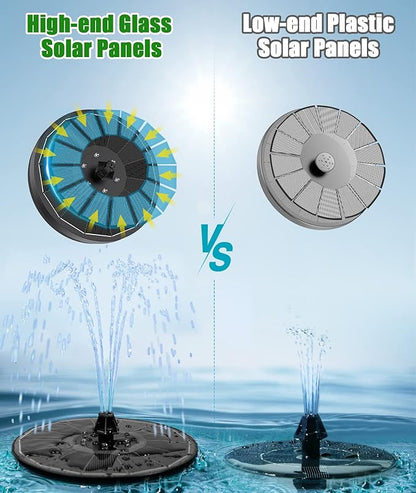 SZMP Solar Water Fountain Upgraded 100% Glass Panel, 3.5W Solar Powered - Image 3