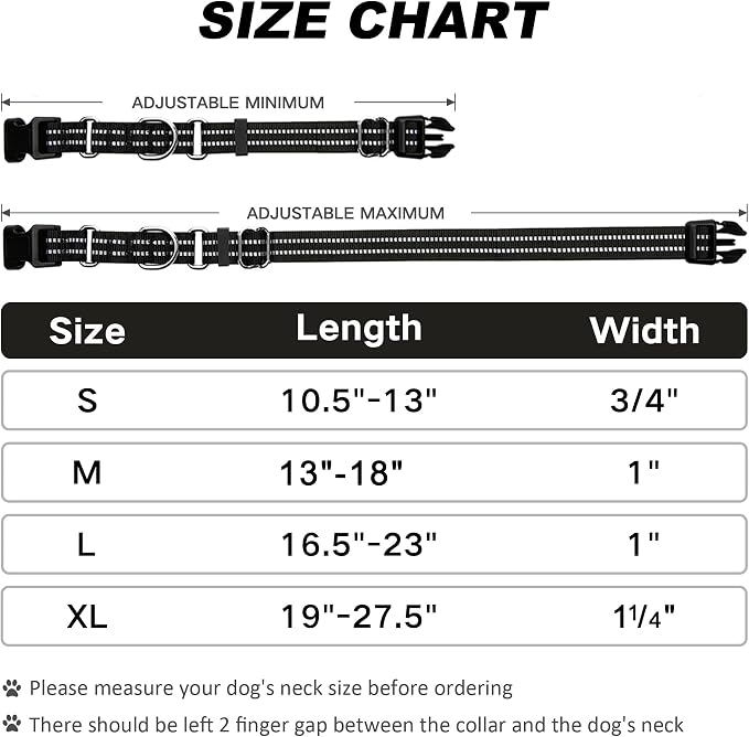Martingale Dog Collar, Adjustable Nylon Reflective Collar - Image 4