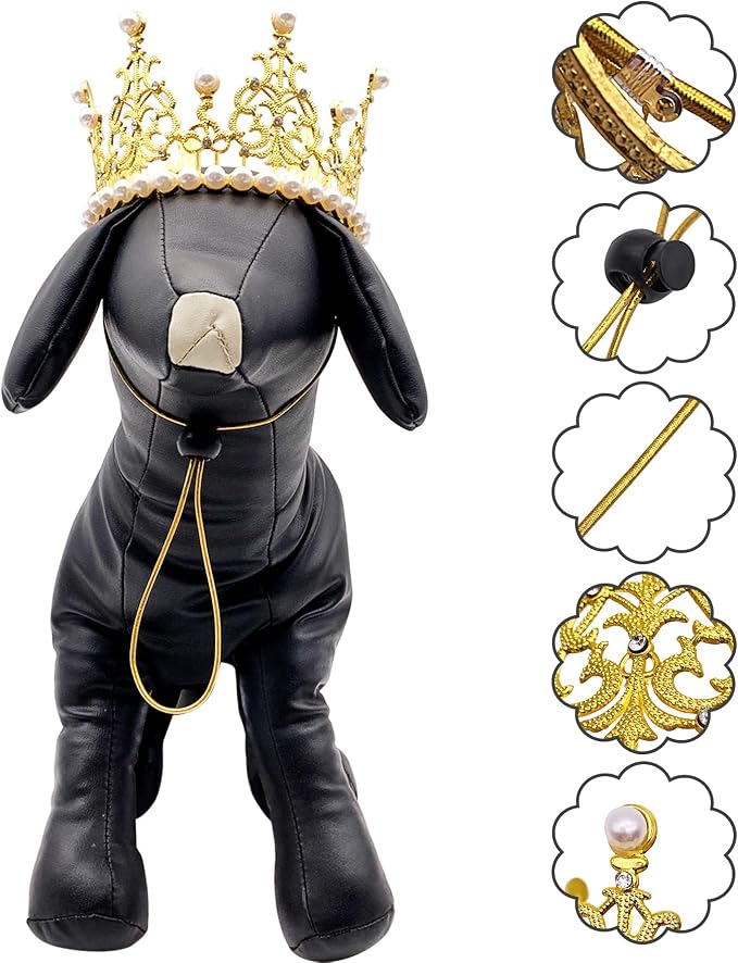 PET SHOW 2pcs Large Dog Crown Headband Sheep Big Pet Hat - Image 4