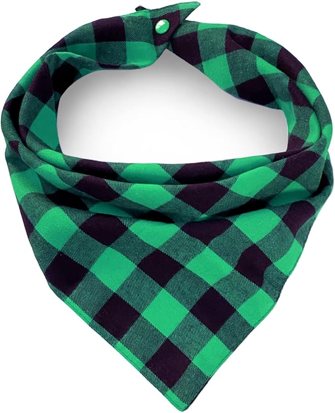 Christmas Plaid Dog Bandana by ZIRVYIR