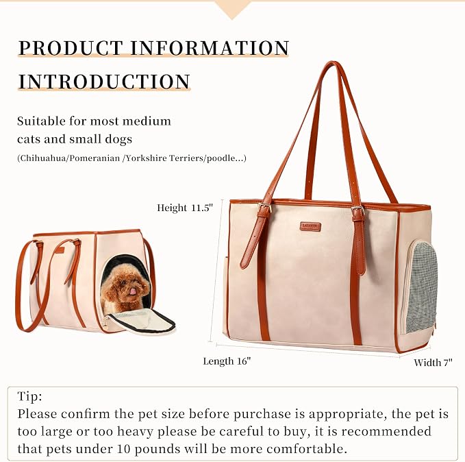Fashion Dog Purse Pet Carrier Leather Bag - Image 2