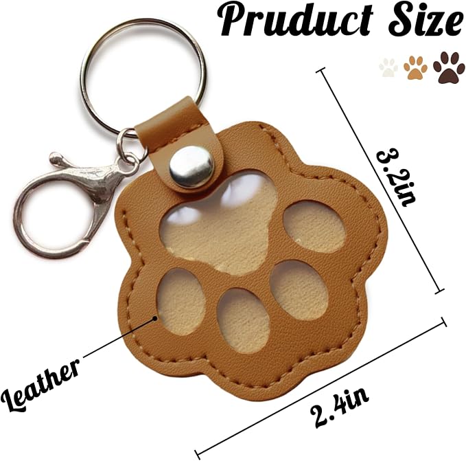 Dog Hair Keychain, Leather Pet Hair Collector Keychains, Pet Fur Keepsake Gift - Image 3