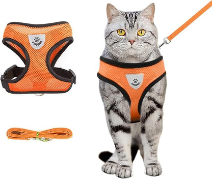shudyear Summer cat Chest Harness and Leash, Anti-Escape Adjustable Soft mesh by Shudyear