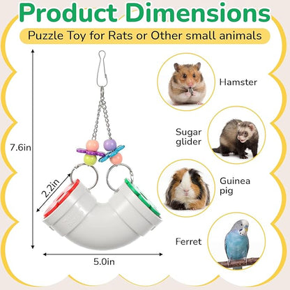Shappy 2 Pack Rat Enrichment Toys Hanging Foraging Feeder, Interactive Treat - Image 2