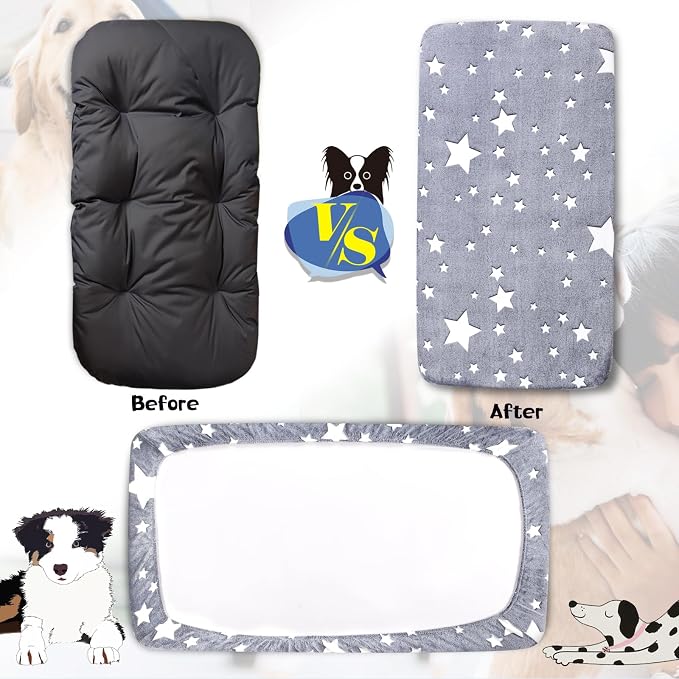 Flannel Waterproof Dog Bed Covers Replacement Washable, Elastic Edged Dog Bed - Image 2