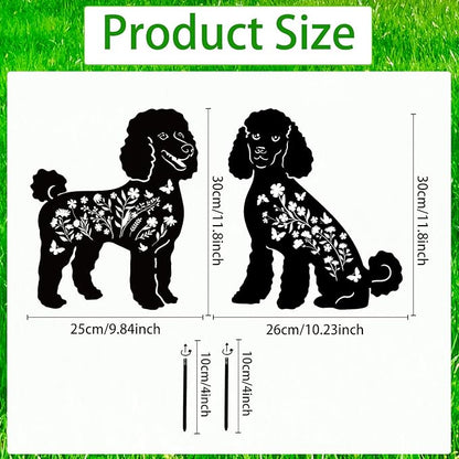Poodle Metal Garden Stakes Yard Decor, Lawn Ornaments - Image 2