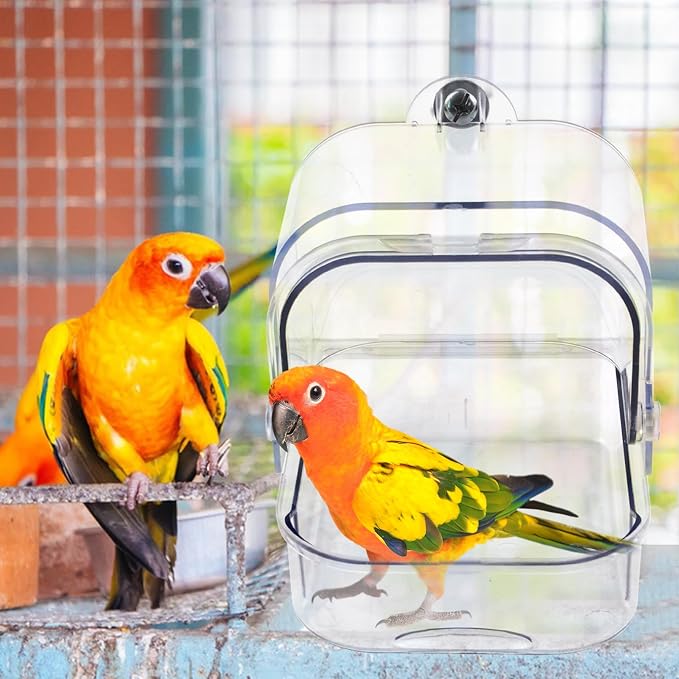 Bird Bath for Cage Transparent Bird Bathtub Hanging Portable Shower Pool - Image 3