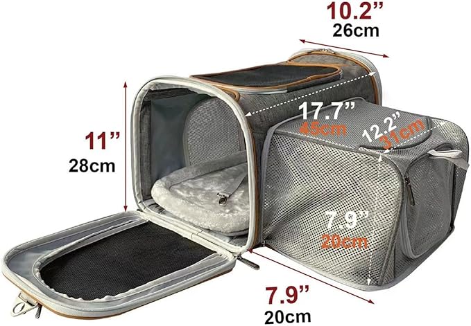 Mr. Peanut's Expandable Airline Approved Soft Sided Pet Carrier, Luxury Travel - Image 5
