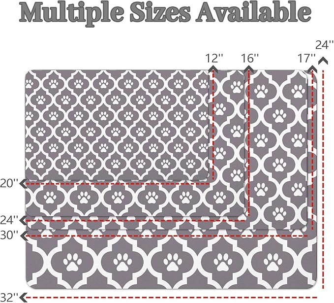 Dog Food Mat 17X30 Inch Pet Feeding Absorbent Mats - Image 4