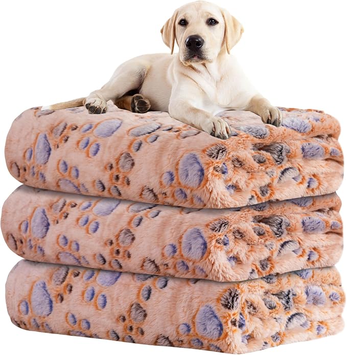 Rezutan 1 Pack 3 Blankets for Dogs, Dog Blanket for Small Pet Cat, Premium Soft by Rezutan