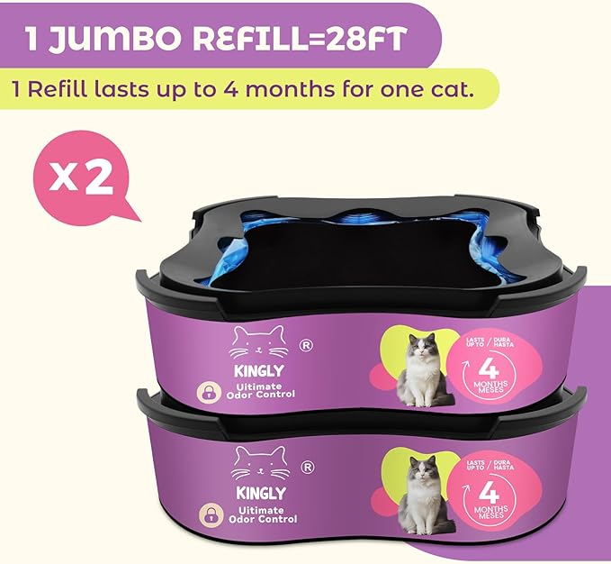 Premium Cat Litter Refill Bags |Jumbo 28FT 2-Pack | Lasts Up to 4 Months | 2 - Image 6