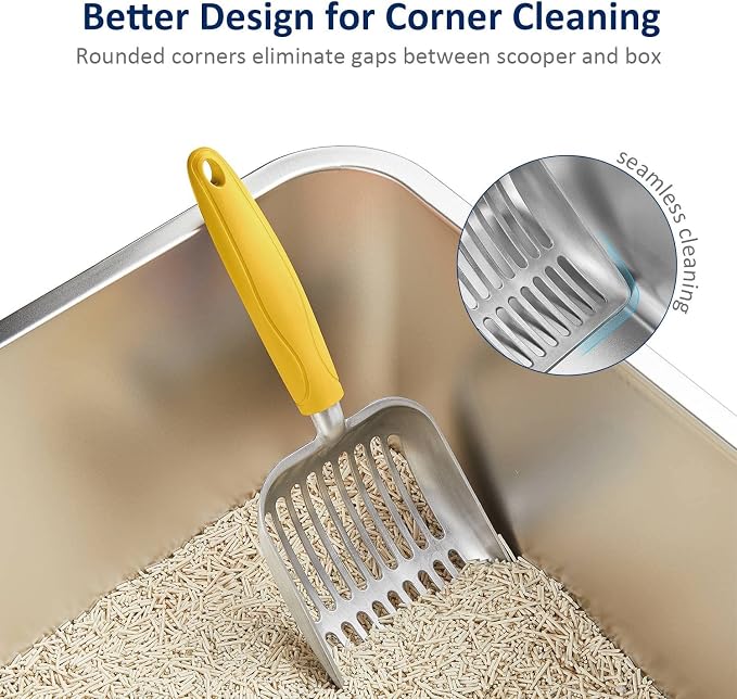 WePet Cat Litter Scoop, Aluminum Alloy Sifter, Kitty Metal Scooper, Deep Shovel - Image 5