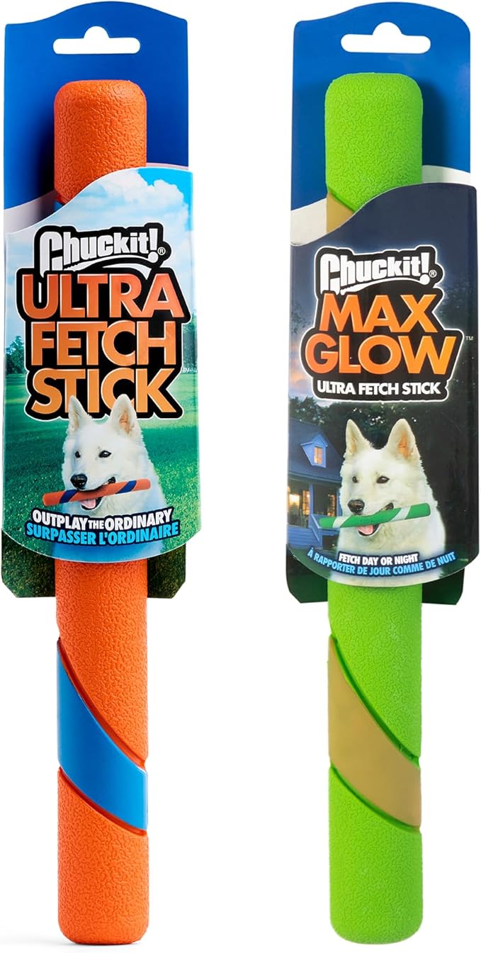Chuckit! Interactive Dog Toy Ultra Fetch Stick Day & Night Bundle, 12 Inches by Chuckit