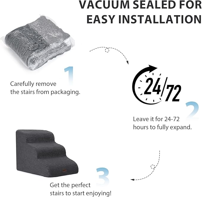 Dog Stairs for High Beds with Tunnel, 5-Step Dog Steps for Small Dogs and Cats - Image 6