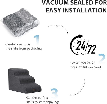 Dog Stairs for High Beds with Tunnel, 5-Step Dog Steps for Small Dogs and Cats - Image 6