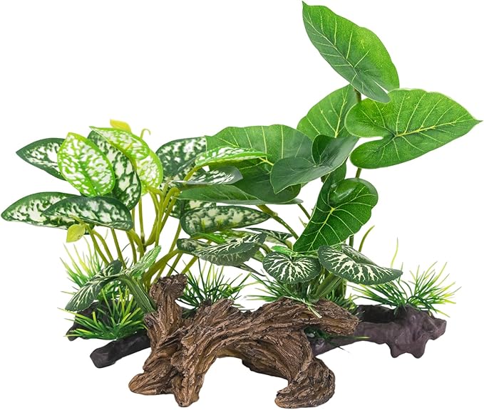 Fish Tank Decorations Aquarium Ornaments 3pcs Betta Silk Leaf Plants Artificial by Vtapliea