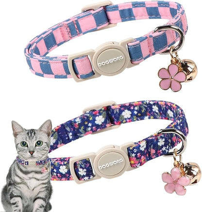 2 Pack Flower Cat Collars Breakaway by DOGWONG