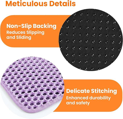 Small Cat Litter Mat, 20x14’’ Double Layer Honeycomb Cat Litter Box Mat - Image 8
