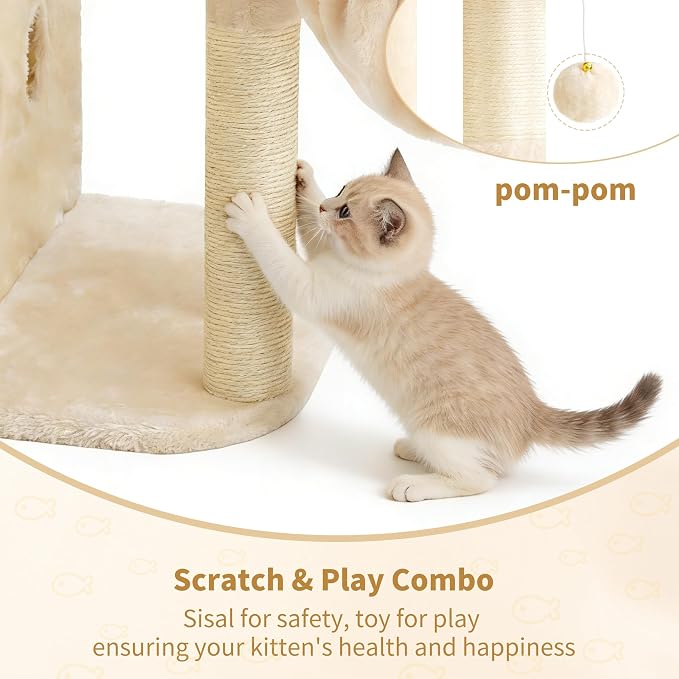 Heybly Cat Tree, 25.6-inch Cat Tower - Image 7