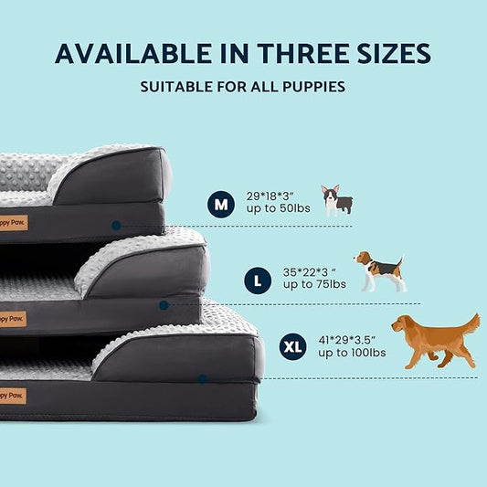 Dog Bed for Small and Medium Dogs & Cats, Waterproof Lining for Indoor Outdoor - Image 2