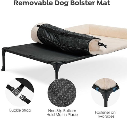 Veehoo Orthopedic Elevated Dog Bed + Removable Fluffy Pillow-Top Mat, Plush Dog - Image 4