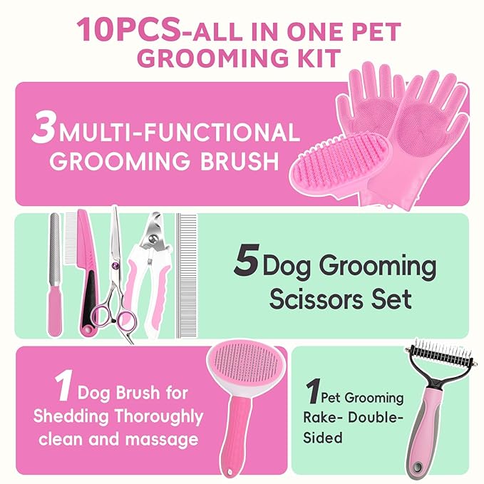 Bath Grooming Kit for Pets, Dog and Cat Grooming Supplies, Dematting Comb for - Image 2