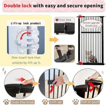 Lumizone Extra Tall Pet Gate 55.12" High Pressure Mounted 50.79"-55.11" Extra - Image 8