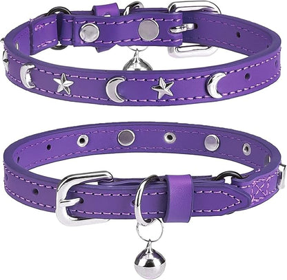Leather Cat Collars for Boy Girl Cats by DILLYBUD