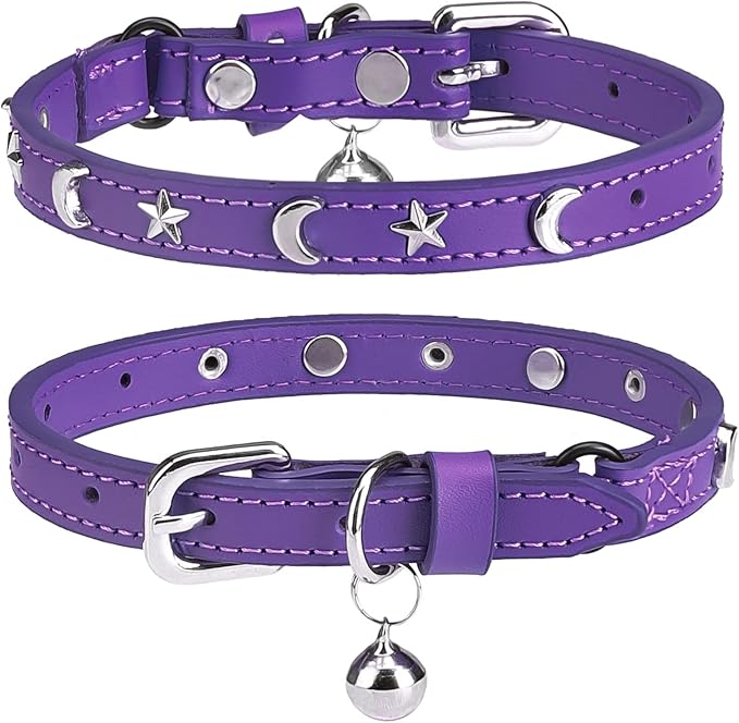 Leather Cat Collars for Boy Girl Cats by DILLYBUD