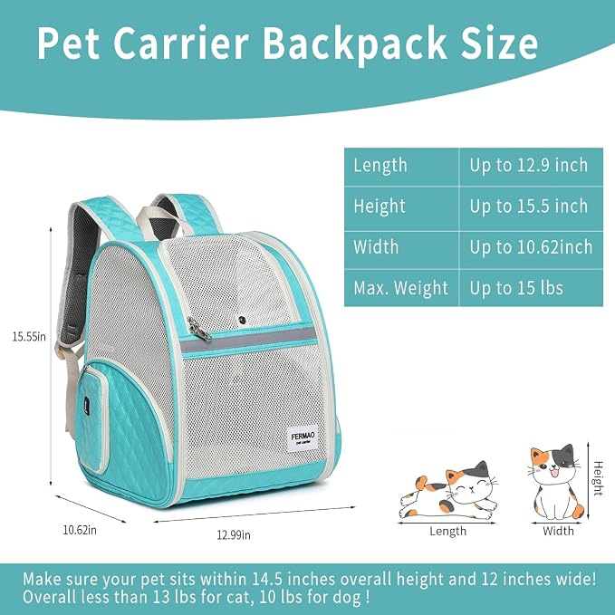 Cat Backpack Carrier for Small Dogs and Medium cat Puppy Kitten Bunny Pet - Image 5
