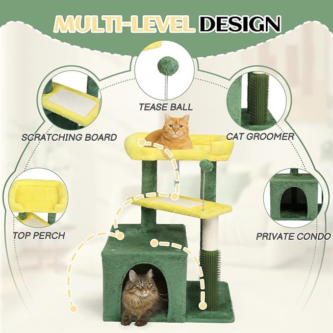 VINGLI Cat Tree, 27 inch Small Cat Tower - Image 2