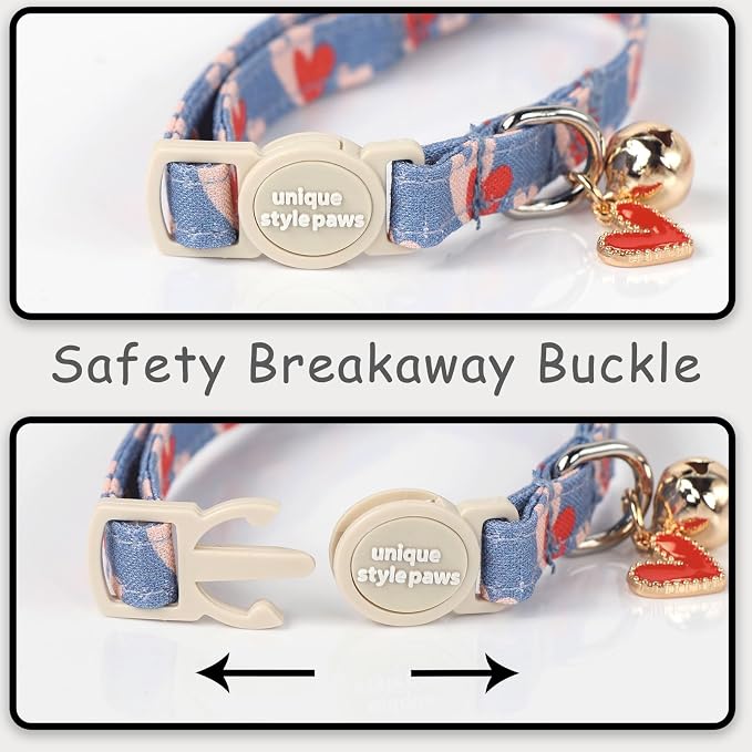 Unique style paws 2 Pack Valentine's Kitten Collar Breakaway - Image 4