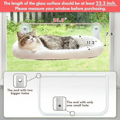 AMOSIJOY Cordless Cat Window Perch, Window Hammock - Image 2