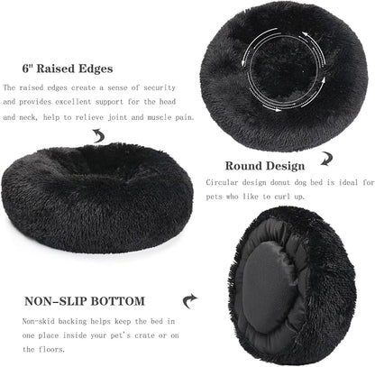 Calming Donut Dogs Beds for Small Dogs Washable, 23inch Plush Round Pet Bed for - Image 5