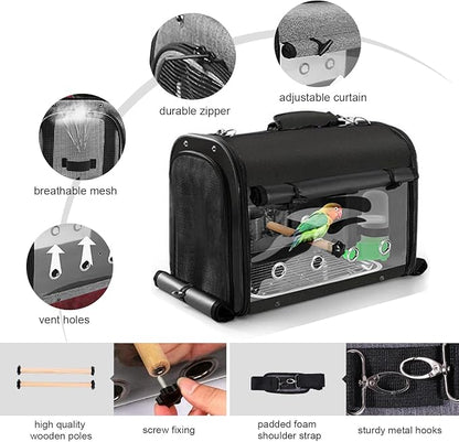 Sanmoncare Bird Carrier Bag Cockatiel Travel Cage - Image 2