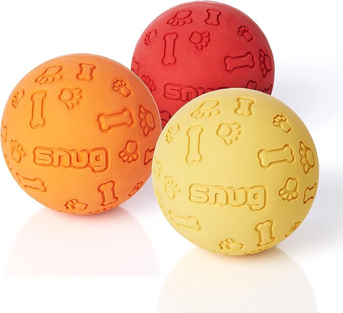 Snug Rubber Dog Balls for Small and Medium Dogs by Snug