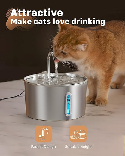 Cat Water Fountain Stainless Steel: 108oz/3.2L Cat Fountain - Image 7