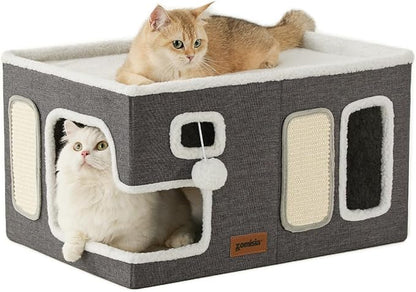 Extra-Wide Cat House for Indoor Cats by Zomisia