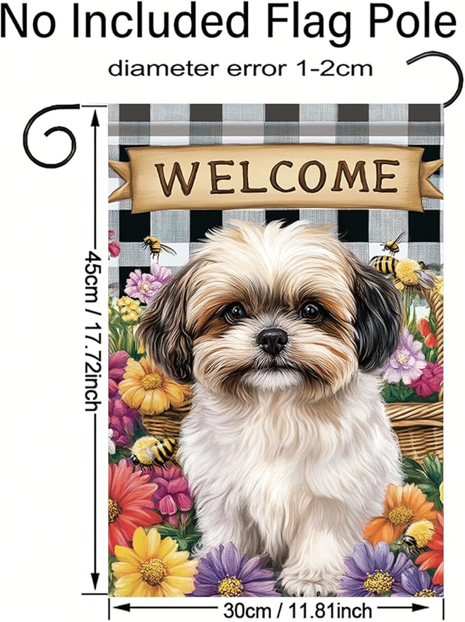 Spring Summer Garden Flag Shih Tzu Dog Flag 12x18 Inch Double-Sided Cute Puppy - Image 8