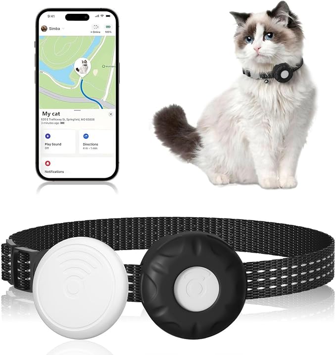 Cat Tracker Collar, No Monthly Fee Tracking Pet Collar by HONGTOPH